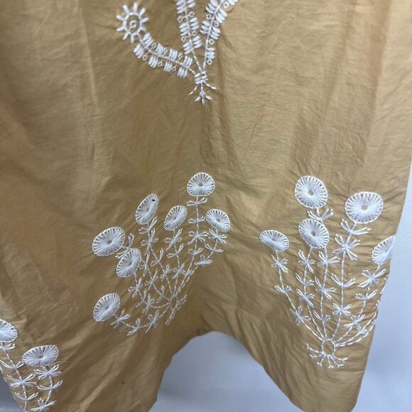 MOTHER The More is More Maxi Dress Khaki Embroidered Sundress Belted Boho L NWT - Picture 16 of 16
